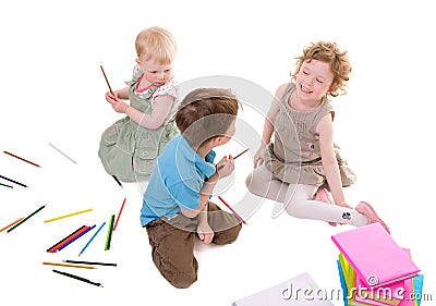 Kids Drawing Stock Photo