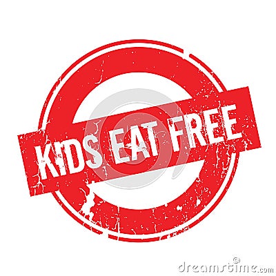 Kids Eat Free rubber stamp Vector Illustration