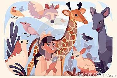 kids educational. Animals. Informative. Education Vector Illustration