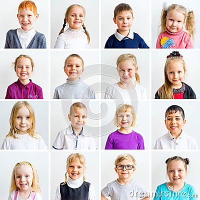 Kids emotions collage Stock Photo