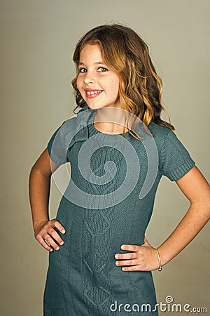 Kids enyoj happy day. Fashion model, beauty, look. fashion model of happy little girl Stock Photo
