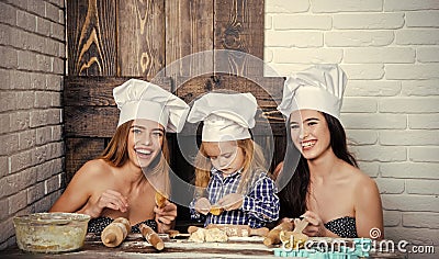 Kids enyoj happy day. Homemade baking and cooking Stock Photo