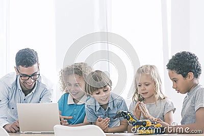 Kids in extracurricular stem club Stock Photo