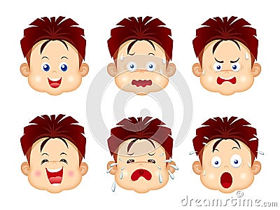 Kids face expressions Vector Illustration