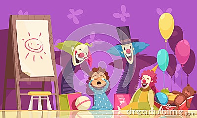 Kids Fears Background Vector Illustration