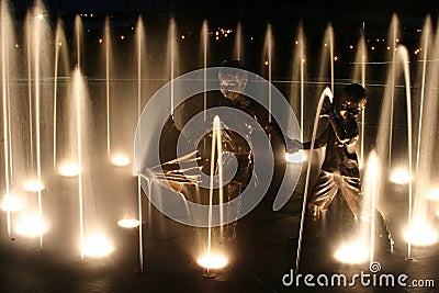 Kids in a fountain Stock Photo