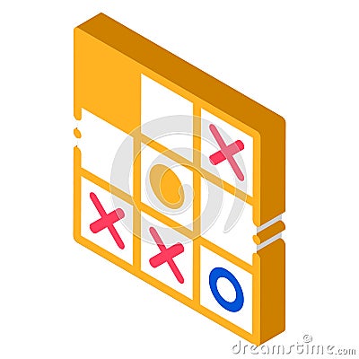 Kids Game Noughts And Crosses isometric icon vector illustration Vector Illustration