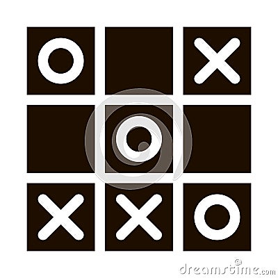 Kids Game Noughts And Crosses Vector Sign Icon Vector Illustration