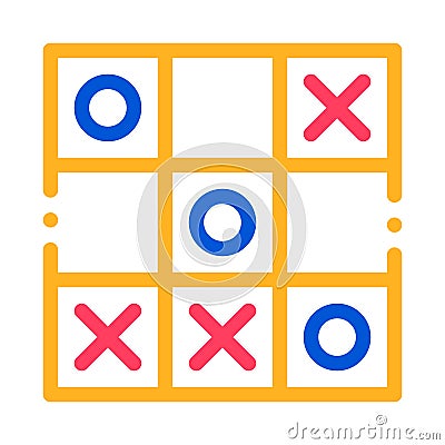 Kids Game Noughts And Crosses Vector Sign Icon Vector Illustration