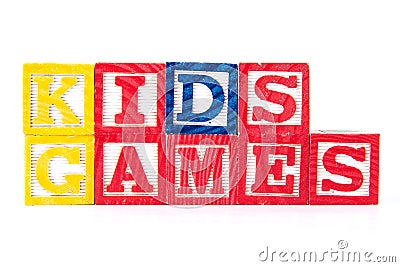 Kids Games - Alphabet Baby Blocks on white Stock Photo