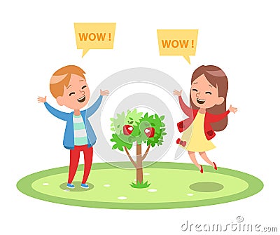 Kids Gardening character design 4 Vector Illustration