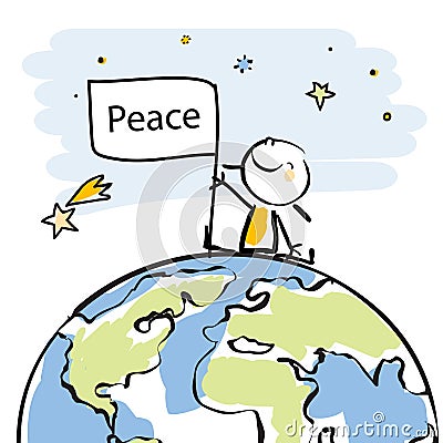 Kids global peace Vector Illustration
