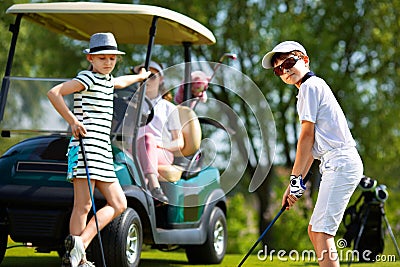 Kids golf competition Stock Photo