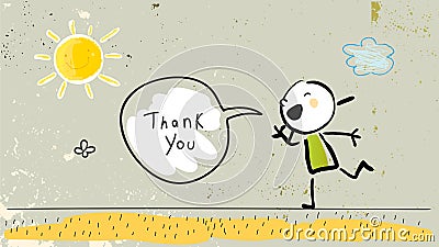 Kids gratefulness thank you card Vector Illustration