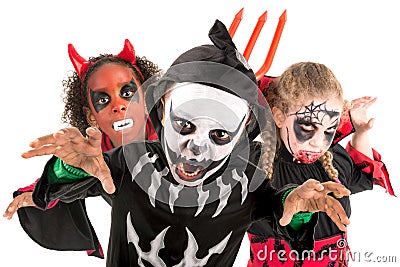 Kids in Halloween Stock Photo