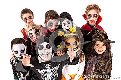 Kids in Halloween Stock Photo