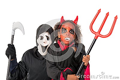 Kids in Halloween Stock Photo