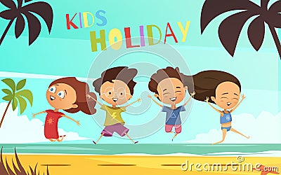 Kids Holiday Flat Vector Illustration Vector Illustration