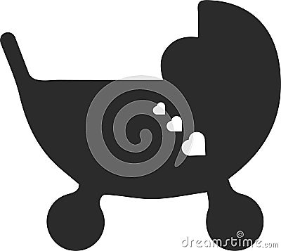 Kids icon, Baby icon, chick icon, childish black vector icon. Stock Photo