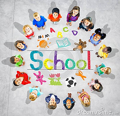 Kids Imagination Handwriting School Learning Concept Stock Photo