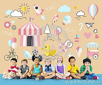 Kids Innocent Children Fun Young Concept Stock Photo