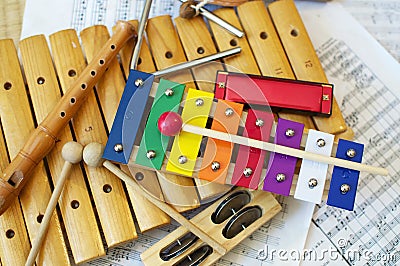 Kids Instruments Stock Photo