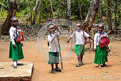 Kids from jambiani village in Zanzibar Editorial Stock Photo