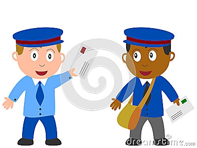 Kids and Jobs - Postman Vector Illustration