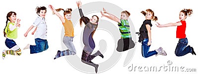 Kids jumping Stock Photo