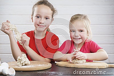 Kids in the kitchen. have fun. development of a child..., the family together Stock Photo