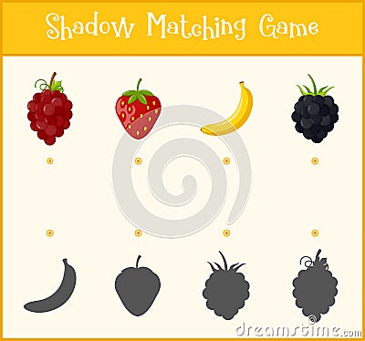 Kids learning game, shadow matching game, vector Vector Illustration