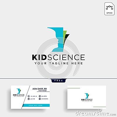 kids learning, science creative logo template vector illustration icon element isolated Vector Illustration