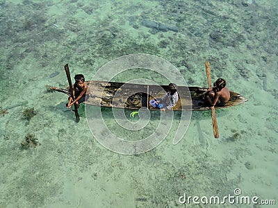 Kids at Mabul island, Malaysia Editorial Stock Photo