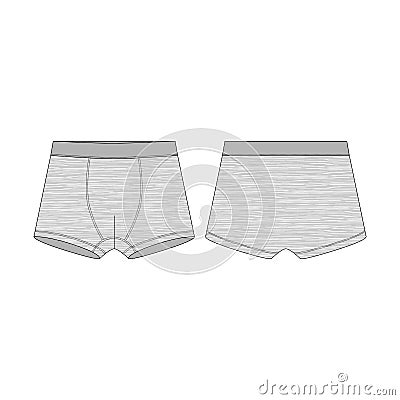 Kids melange boxers knickers underwear isolated on white background Cartoon Illustration