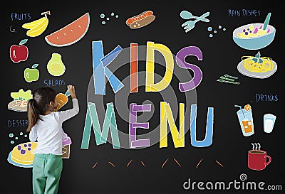 Kids Menu Cuisine Dishes Meal Concept Stock Photo