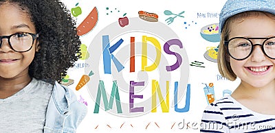 Kids Menu Cuisine Dishes Meal Concept Stock Photo