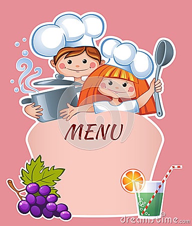 Kids menu template Vector Illustration