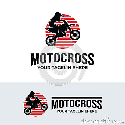 Kids Motocross Logo Design Template Vector Illustration