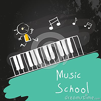 Kids music school Vector Illustration
