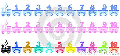 Kids Number train Vector Illustration