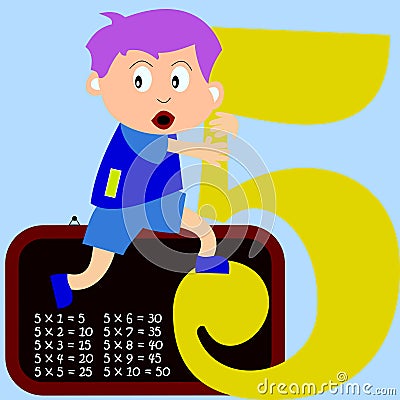 Kids & Numbers Series - 5 Stock Photo