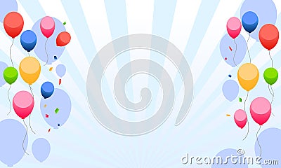 Kids party with balloons background Vector Illustration