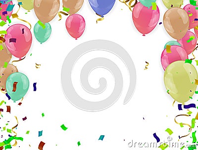 Kids party with balloons variety of colorson background Vector Illustration