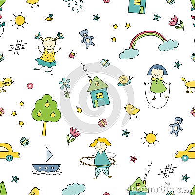 Kids pattern_02 Vector Illustration