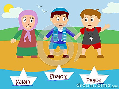 Kids for Peace Cartoon Illustration