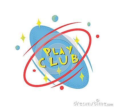 Kids play club logo isolated on white background Vector Illustration