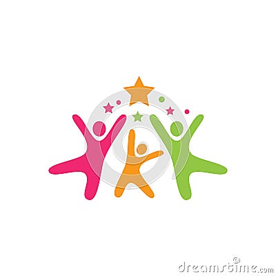 kids play logo Vector Illustration