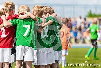 Kids Play Sports. Children Sports Team United Ready to Play Game Editorial Stock Photo