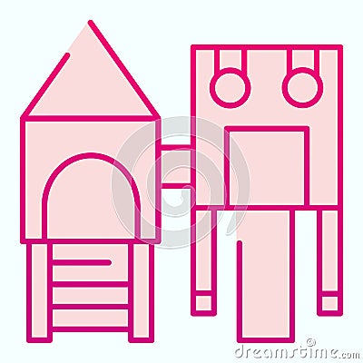 Kids playground flat icon. Child playing park vector illustration isolated on white. Kids playhouse gradient style Vector Illustration