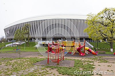 Kids playground in front of Cluj Arena Editorial Stock Photo